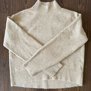 Uniqlo - Soufflé Yarn Mock Neck Sweater - Tan